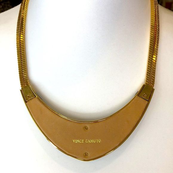 VINCE CAMUTO Black Leather Pendant On Double Square Rope Chain with Extension - Picture 2 of 6